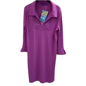 NWT Banana Boat Pink Purple UPF 50+ Sun Protection Dress Sze L Travel Beach $129